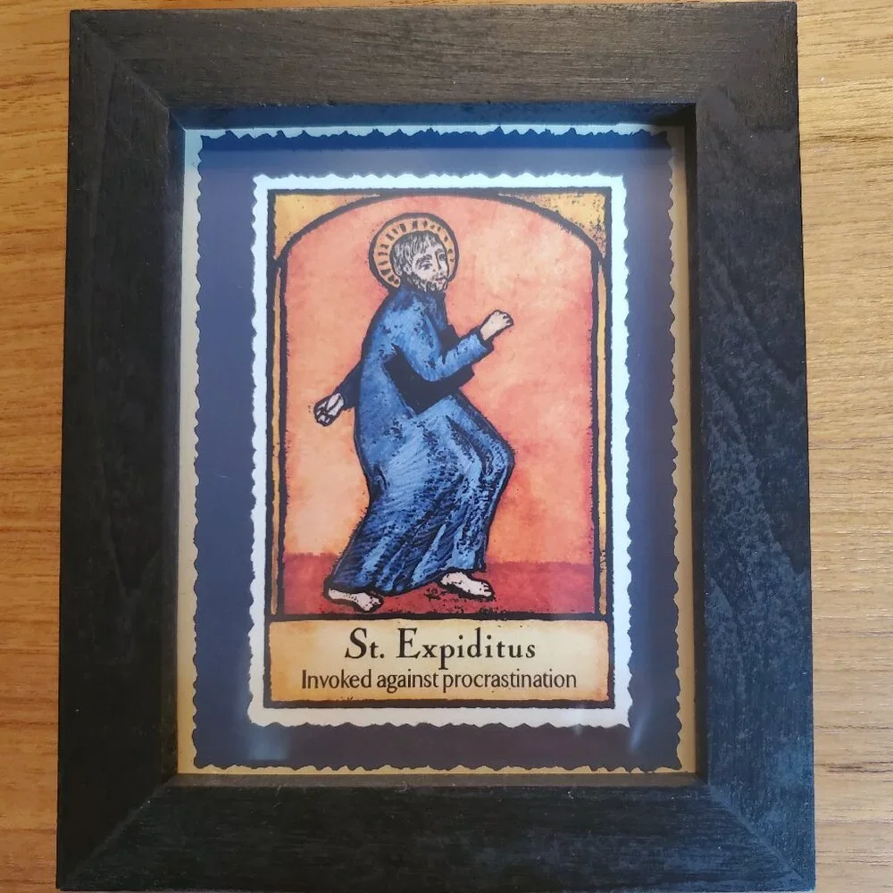 Whimsical ART. Patron Saints of Procrastination and Lost Stuff.